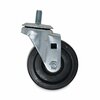 Rubbermaid Commercial Replacement Bayonet-Stem Swivel Casters, Threaded Stem 0.5 in.x1 in., 4 in. Hard Rubber Wheel, Black FG9T18L10000